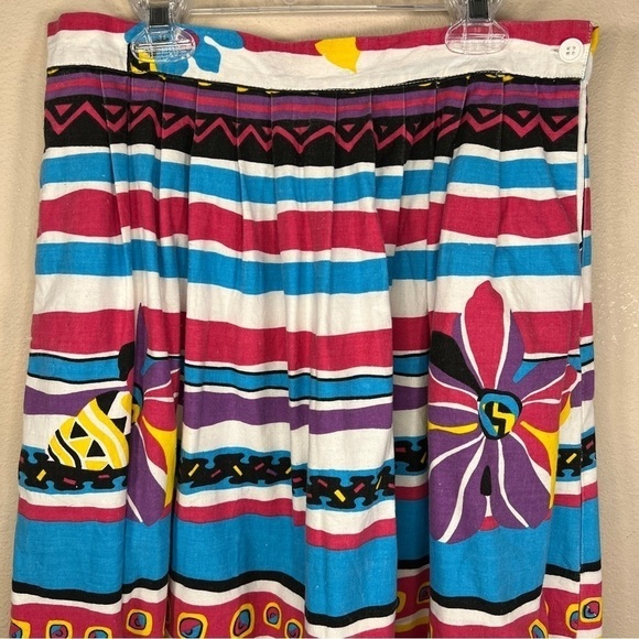 Vintage 80s Peddlers Colorful Southwest Western Midi Skirt Pockets A line Small - Picture 7 of 12